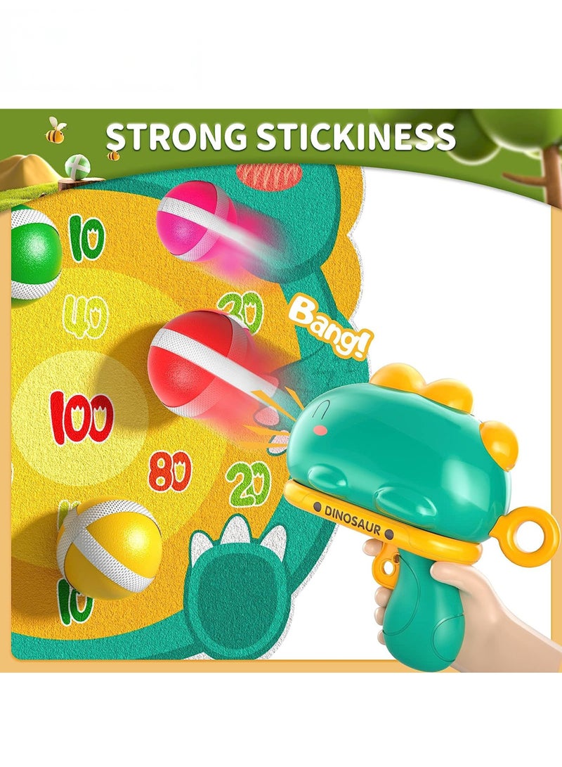 PureTuti Dinosaur Target Shooting Game for Kids, Includes 30 Sticky Balls and 1 Toy Dinosaur Gun, Safe Indoor Andoutdoor Play for Boys and Girls (Green) - Image 4